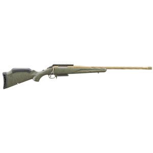 Ruger 46946 American Predator Gen II 6.5 PRC 3+1 22 in Burnt Bronze Cerakote Spiral Fluted/Threaded Barrel, Picatinny Rail Steel Receiver, Green Splatter Adjustable Synthetic Stock