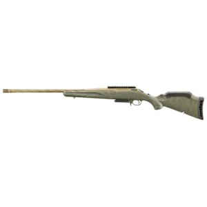 Ruger American Generation II, Predator, Bolt Action Rifle, 6.5 Creedmoor, 22 in Spiral Fluted Barrel, 1:8 Twist, Threaded 5/8x24, Muzzle Brake, Cerakote Finish, Burnt Bronze, Green Splatter Synthetic