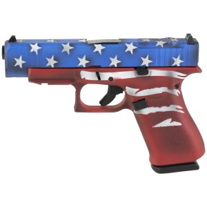 Glock 48, M.O.S, Semi-automatic, Striker Fired, Compact, 9MM, 4.17 in Barrel, Cerakote Finish, Red/White/Blue Battle Worn Flag, 10 Rounds, 2 Magazines PA4850204FRMOSRWBBWF