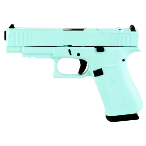 Glock 48, M.O.S, Semi-automatic, Striker Fired, Compact, 9MM, 4.17 in Barrel, Cerakote Finish, Robins Egg Blue, 10 Rounds, 2 Magazines UA4850204FRMOS-REBCS