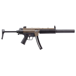 H&K 81000627 MP5 Sports South Exclusive 22 LR 25+1 16.10 in Black Barrel, Exclusive FDE Steel Receiver, Black Collapsible Stock, Rifle