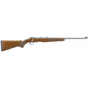Ruger American, TALO, Bolt Action Rifle, 17 HMR, 22 in Barrel, Silver, 9Rd, Satin Finish, Walnut Stock 08365