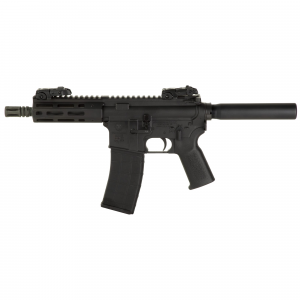 Tippmann M4-22 Elite, Semi-auto Pistol, AR, 22 LR, 7 in Barrel, Aluminum MLOK Handguard, Matte Finish, Black, Pistol Tube, 1 Mag, Front/Rear Flip Sights, 25 Rounds A101041 - Tippmann Arms Company