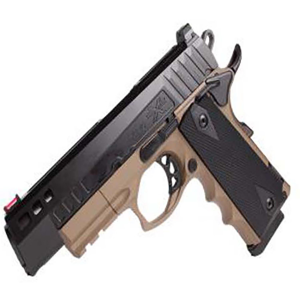 ATI ATIGFXH45FDE FXH-45 Hybrid 45 ACP 5 8+1 Flat Dark Earth Hardcoat Anodized Finish with Picatinny Rail Frame, Black Nitride Stainless Steel Slide & Finger Groove Black Polymer Grip - American Tactical Imports