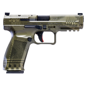 Canik HG5636GNBN Mete SFT 9mm Luger 4.46 in 20+1/18+1, Green Bomber, Picatinny Rail Frame, Serrated Optic Cut Slide, Interchangeable Backstrap Grip, Case Holster Included