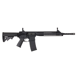 LWRC IC-A5 Rifle ICA5R5B14P, 5.56 NATO, Semi-Auto, 14.5 (pinned) Spiral Fluted, Adj Stock, 12 Rail, Flip-up Sights, Black, 30 Rds