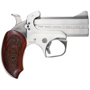 Bond Arms BASS Snakeslayer Original Derringer Single 357 Magnum 2rd 3.50 in Barrel, Stainless Metal Finish, Blade Front/Fixed Rear Sights, Extended Rosewood Grip, Removeable Trigger Guard, Break-Action, Handgun