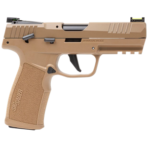 Sig Sauer 322CCOYTACPAC P322 Compact 22 LR 20+1 4 Black Steel w/Threaded Barrel Adapter Barrel/ Coyote Cerakote Optic Ready/Serrated Slide/ Coyote Tan Steel Frame w/Pic Rail/ Coyote Poly Grip Module Grips Ambi, Rimfire Pistol