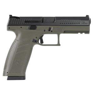 CZ-USA 89545 P-10 F 9mm Luger 4.50 in 19+1 OD Green Polymer Frame Black Steel Slide OD Green Interchangeable Backstrap Grip Reversible Mag Release