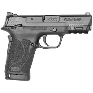 Smith & Wesson 13458 M&P Shield EZ *MA Compliant Micro-Compact Frame 30 Super Carry 10+1 3.67 in Black Armornite Stainless Steel Barrel & Serrated Slide, Matte Black Polymer Frame w/Picatinny Rail, Thumb/Grip Safety, Pistol