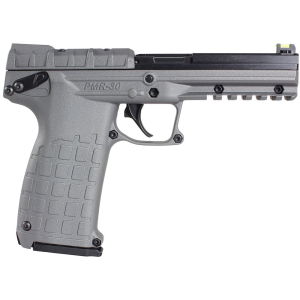 Kel-Tec PMR30TACGY PMR30 22 WMR 30+1 4.30 in Fluted Steel Barrel, Black/Gray Serrated Slide, Gray Polymer Frame w/Picatinny Accessory Rail, Gray Textured Polymer Grip, Pistol