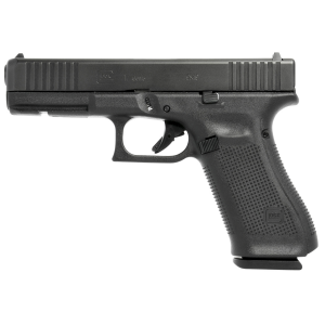 Glock GLK17 G17 Gen5 9mm Luger 4.49 in 17+1 Black Black nDLC Steel with Front Serrations Slide Black Rough Texture Interchangeable Backstraps Grip USA Made - Glock