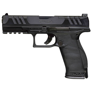 Walther 2851237 PDP Full Size 9mm Luger 18+1, 4 Black Polygonal Rifled Barrel, Black Optic Ready/Serrated Slide, Black Poly Frame w/Pic Rail, Black Performance Duty Texture Grips, Ambi, Pistol