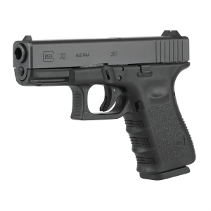 Glock 32 Gen3, Striker Fired, Semi-automatic, Polymer Frame Pistol, Compact, 357 SIG, 4.02 in Barrel, Matte Finish, Black, Fixed Sights, 13 Rounds, 2 Magazines PI3250203