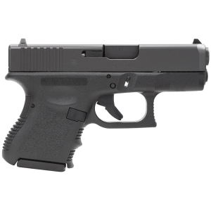 Glock PI3350201 G33 Gen3 Sub-Compact 357 Sig 9+1 3.43 in Black Polygonal, Rifled Barrel, Matte Black Serrated Slide, Black Polymer Frame, Black Textured Finger Grooved Polymer Grip, Right Hand, Pistol