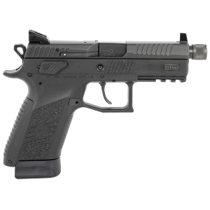CZ-USA 89289 P-07 Suppressor Ready 9mm Luger 17+1 4.36 in Blued Steel Threaded Barrel, Black Nitride Serrated Steel Slide, Black Polymer Frame w/Beavertail & Picatinny Rail, Black Interchangeable Backstrap Grip, Pistol