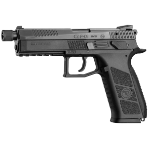 CZ-USA 89270 P-09 9mm Luger 21+1 5.15 in Blued Steel Threaded Barrel, Black Nitride Serrated Steel Slide, Black Polymer Frame w/Beavertail & Picatinny Rail, Pistol