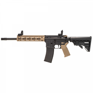 Tippmann M4-22 Pro Compliant, Semi-auto Rifle, AR, 22 LR, 16 in Barrel, Composite MLOK Handguard, Faux Slip Fit Flash Hider, Matte Finish, Black, Flat Dark Earth M4 Collapsible Stock/Pistol Grip/Handguard/Accents, 1 Mag, 10 Rounds A101159 - Tippmann Arms Company