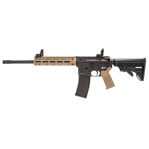 Tippmann M4-22 Pro, Semi-auto Rifle, AR, 22 LR, 16 in Barrel, A2 Birdcage Flash Hider Matte Finish, Black, Flat Dark Earth Composite Free Float M-LOK Handguard and Grip, M4 Collapsible Stock, Front/Re