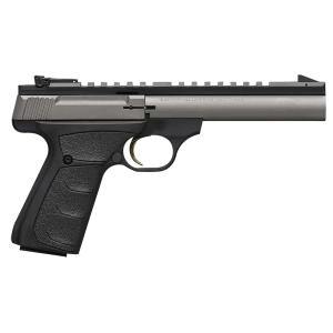 Browning 051586490 Buck Mark Field/Target 22 LR 10+1 5.50 Tungsten Gray Cerakote Steel Bull Barrel & Serrated Steel w/Pic Rail Slide, Matte Black Alloy Receiver Black Poly Grips, Rimfire Pistol