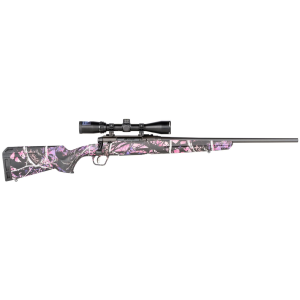 Savage Arms 57478 Axis II XP Compact Compact 6.5 Creedmoor 4+1 20 in Matte Black Button-d Barrel, Carbon Steel Receiver, Muddy Girl Fixed Synthetic Stock, Bushnell Banner 3-9x40mm, Rifle