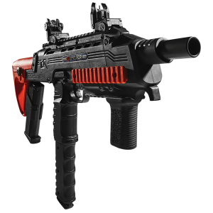 Byrna Technologies TK68401_ORN TCR Basic Kit CO2 7rd/12rd, Black Rec, Orange Adjustable Stock, Flip-Up Sights