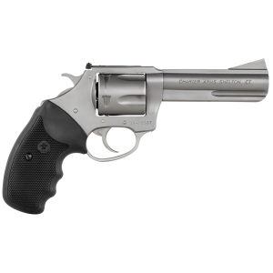 Charter Arms 74442 Bulldog Target Large 44 Special, 5 Shot 4.20 in Matte Stainless Steel Barrel, Cylinder & Frame w/Black Finger Grooved Rubber Grip , Revolver