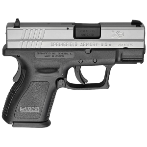 Springfield Armory XD9821 XD *CA Compliant Sub-Compact Frame 9mm Luger 10+1, 3 in Black Melonite Steel Barrel, Serrated Stainless Steel Slide, Black Polymer Frame w/Picatinny Rail, Pistol