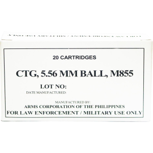 Armscor Ammo, 556NATO, 62 Grain, Full Metal Jacket, 20 Round Box 50173 - Armscor