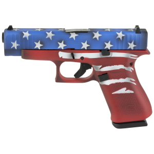 Glock 48, Semi-automatic, Striker Fired, Sub-Compact, 9MM, 4.17 in Barrel, Cerakote Finish, Red/White/Blue Battle Worn Flag, 10 Rounds, 2 Magazines PA4850204-RWBBWFL - Glock