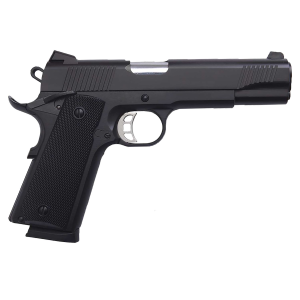 Tisas 1911DB9 1911 Duty 9mm Luger Caliber with 5 in Barrel, 9+1 Capacity, Black Cerakote Steel with Beavertail Frame, Serrated Black Cerakote Steel Slide, & Black Polymer Grip