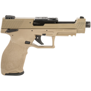 Taurus 1TX22C15UFCK TX22 Competition 22 LR 10+1 5.40 in Matte Black Bull/Steel/Threaded Barrel, Flat Dark Earth Aluminum/Optic Cut/Serrated Slide Polymer Frame w/Picatinny Rail w/FDE Polymer Grips