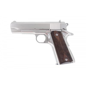 TISAS 1911 Tank Commander, Single Action Only, Semi-auto, Metal Frame Pistol, Commander, 45 Acp, 4.25 In Barrel, Nickel Finish, Turkish Walnut Grips, Fixed Sights, 7 Rounds, 2 Mags 10100115