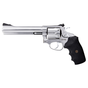 Rossi 2RM669 RM66 357 Mag 6 Shot 6 in Satin Stainless Steel Barrel, Cylinder & Frame Black Checkered Rubber Grip , Revolver
