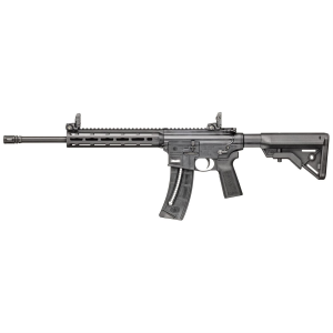 Smith & Wesson M&P 15-22 Sport, Semi-auto Rifle, AR, 22LR, 16.5 in Barrel, Threaded 1/2X28, A2 Flash Hider, Matte Finish, Black, B5 Systems Stock and Grip, 10 in M&P M-LOK Slim Handguard, Magpul Flip-Up Front and Rear Sights, 25 Rounds, 1 Mag 14180