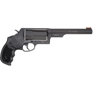 TAURUS 2441061mag Judge Magnum Compact Frame 45 Colt (lc)/410 Mag 5rd 6.50 In Matte Black Oxide Steel Barrel, Cylinder & Frame, Black Finger Groove Grip, Exposed Hammer , Revolver