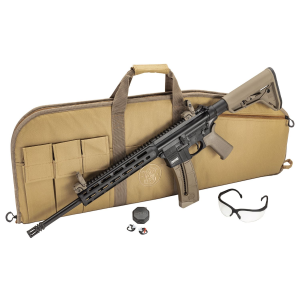 Smith Wesson 13729 MP15-22 Sport MOE SL Bundle 22 LR 25+1 16.50 in, Black Rec, Flat Dark Earth Magpul SL Stock/MOE Grip, MP Slim M-LOK Handguard, Includes Case, Walker's Glasses, Surefire Ear Plugs