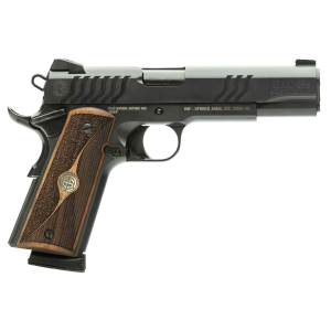 Gforce Arms BS45S Balistik Defense Adam 1911 Full Size 45 ACP 8+1 5 in Black Steel Barrel, Black Slide & Steel Frame w/Beavertail, Walnut Grips - Gforce Arms