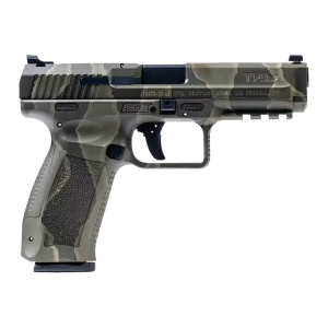 Canik HG4865RGN TP9SF 9mm Luger 18+1 (2) 4.46 in, Reptile Green, Picatinny Rail Frame with Interchangeable Backstrap, Fiber Optic Sights, Includes Holster