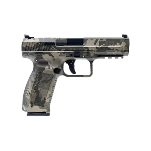 Canik HG4865WGN TP9SF 9mm Luger 18+1 (2) 4.46 in, Woodland Camo, Picatinny Rail Frame with Interchangeable Backstrap, Fiber Optic Sights, Includes Holster