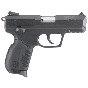 Ruger 3657 SR22 *CA Compliant 22 LR 10+1 3.50 Satin Stainless Steel Barrel, Black Anodized Serrated/Aluminum Slide, Black Poly Frame w/Pic Rail Frame, Black Poly Grips, Rimfire Pistol