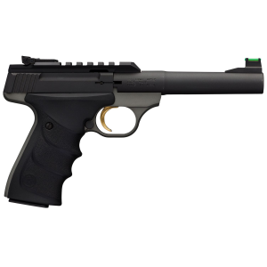 Browning 051530490 Buck Mark Plus Practical 22 LR 10+1 5.50 in Tapered Bull Barrel, Matte Black Optic Ready/Serrated Steel Slide, Matte Gray Aluminum Frame, Black Ultragrip RX Grips, Pistol