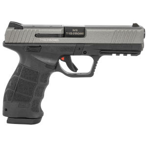 Sar USA SAR9BLPT SAR9 9mm Luger 4.40 in 17+1 Platinum Cerakote Gray with Black Polymer Insert Grip