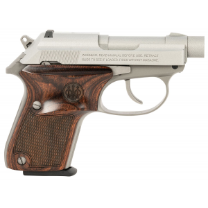 Beretta USA SPEC0721A Tomcat Ghost Buster Micro-Compact Frame 32 ACP 7+1, 2.90 in Stainless Threaded Steel Tip-Up Barrel, Cerakote Stainless Serrated Steel Slide, Cerakote Aluminum Frame, Wood Grip