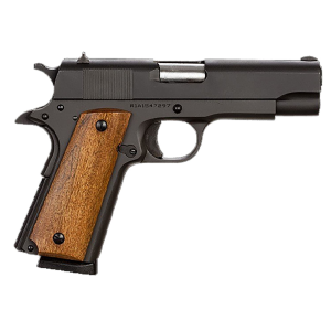 Rock Island 51417MA GI Standard MS *MA Compliant 45 ACP Caliber with 4.20 in Barrel, 8+1 Capacity, Overall Black Parkerized Finish Steel, Beavertail Frame, Serrated Slide & Wood Grip, Pistol - Armscor Firearms