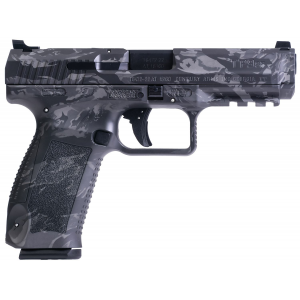 Canik HG4865TDGN TP9SF 9mm Luger 18+1 (2) 4.46 in, Tiger Dark Gray, Picatinny Rail Frame with Interchangeable Backstrap, Fiber Optic Sights, Includes Holster