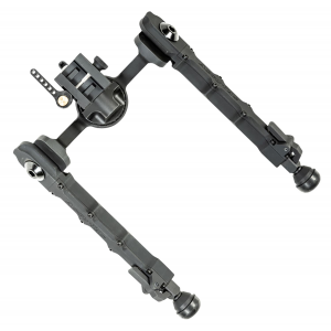 Accu-Tac FCSRBG200 FC-5 G2 Bipod made of Black Hardcoat Anodized Aluminum with Picatinny Attachment\t Steel Feet & 6 in-10.60 in Vertical Adjustment