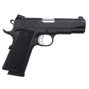 Tisas 1911CB9 1911 Carry 9mm Luger Caliber with 4.25 in Barrel, 9+1 Capacity, Black Cerakote Steel with Beavertail Frame, Serrated Black Cerakote Steel Slide, & Black Polymer Grip