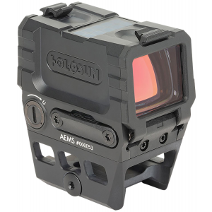 Holosun AEMS211301 AEMS RED Black Anodized 1.1 x 0.87 2 MOA Red Dot w/65 MOA Red Circle Reticle