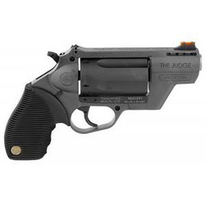 TAURUS 2441021gry Judge Public Defender Small Frame 45 Colt (long Colt)/410 Gauge 5rd 2.50 In Gray Steel Barrel, Matte Black Oxide Cylinder, Gray Steel Frame, Black Ribber Grip, Transfer Bar Safety, Exposed Hammer , Revolver